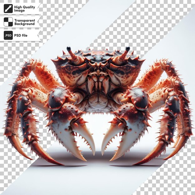 Crab psd su sfondo trasparente con strato di maschera modificabile