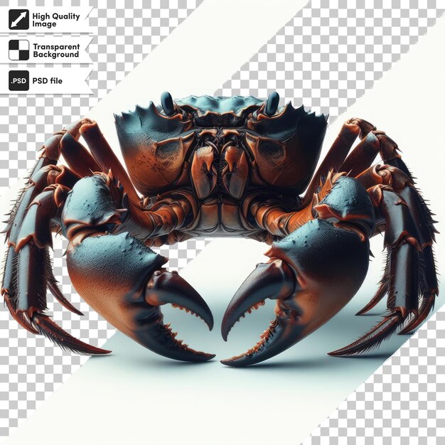 Crab psd su sfondo trasparente con strato di maschera modificabile