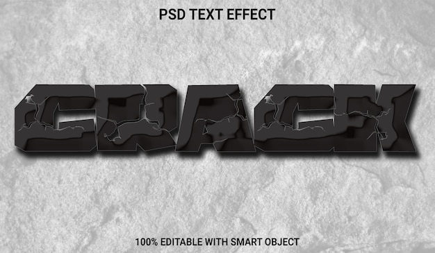 PSD crack 3d editable text effect