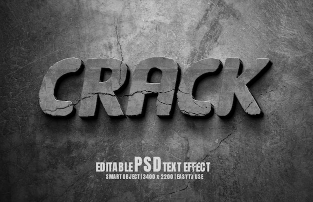 Эффект стиля текста PSD Crack