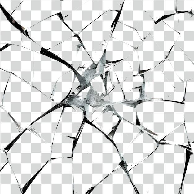 PSD Эффект трещины стекла, изолированный на прозрачном фоне