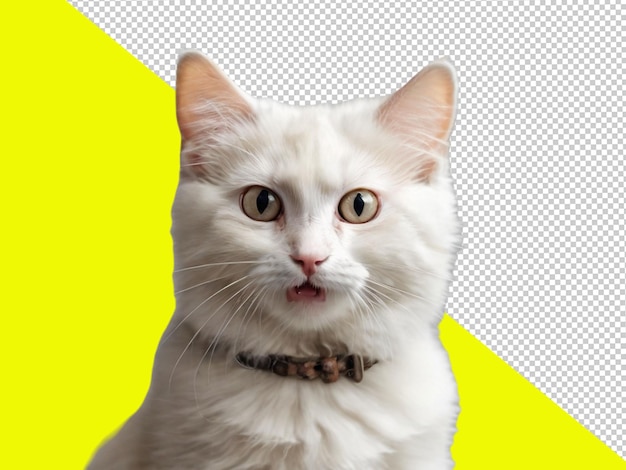 PSD psd of a crazy surprised cat on transparent background