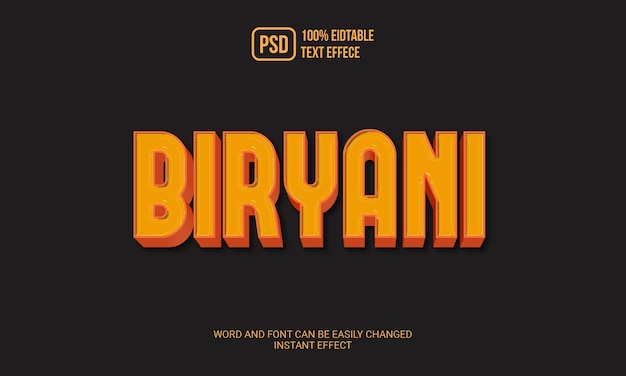 PSD psd creatief biryani-teksteffect