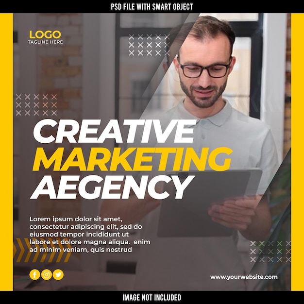 PSD psd creatief marketingbureau en zakelijke sociale media poster template