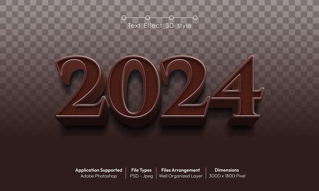 psd creative 2024 new year eve background design with 3d text effect font style 02