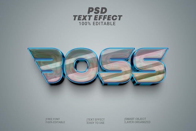 Psd creative boss 3d editable text effects style