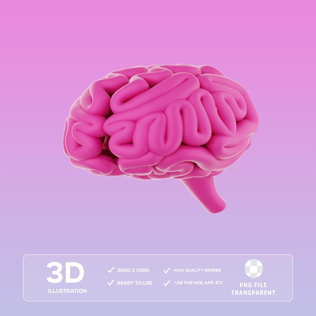PSD 크리에이티브 브레인 3D 일러스트레이션