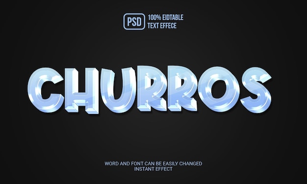 Effetto testo churros creativo psd