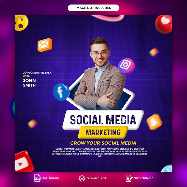 Psd creative digital marketing agency and corporate business social media post banner template