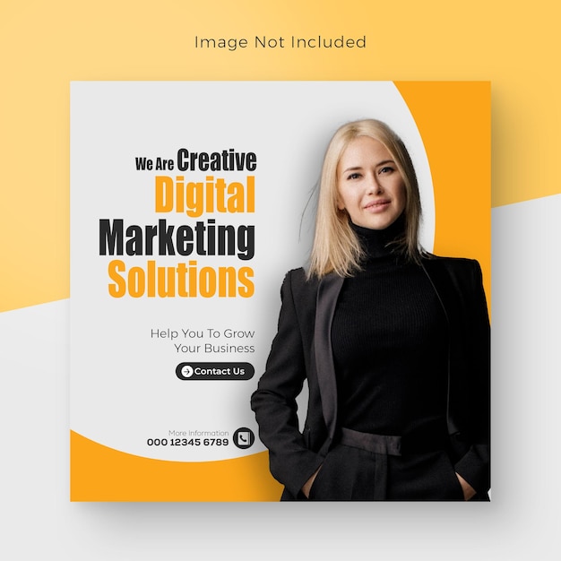 PSD psd creative digital marketing social media post and marketing agency web banner design