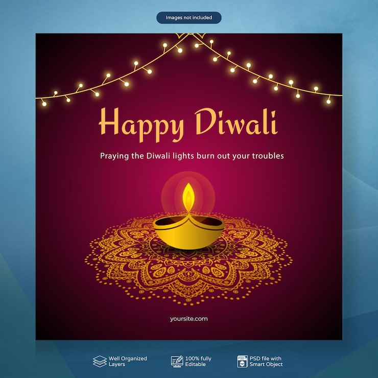 PSD psd creative happy diwali social media post