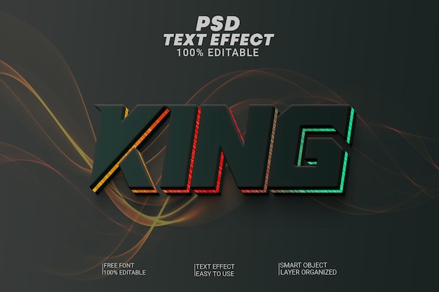 Psd creative king 3d editable text effects style