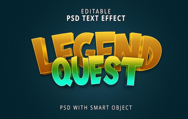 PSD Creative Legend 3D Редактируемый стиль текстовых эффектов