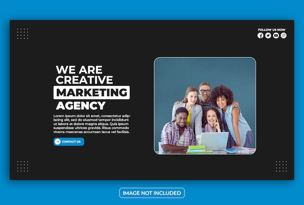 Psd creative marketing agency and corporate web banner template