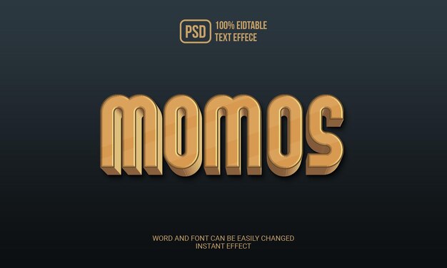 Psd creative momos text effect