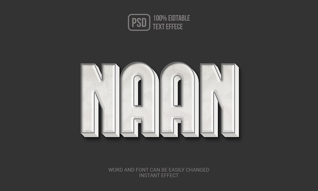 Psd creative naan text effect