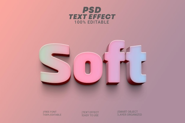 PSD creative Soft 3d editable text effects style