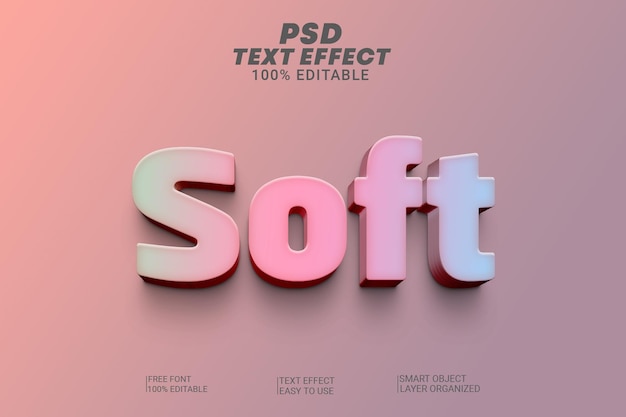 PSD psd креатив мягкий 3d стиль редактируемых текстовых эффектов