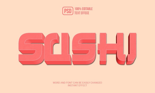 Psd creative sushi text effect