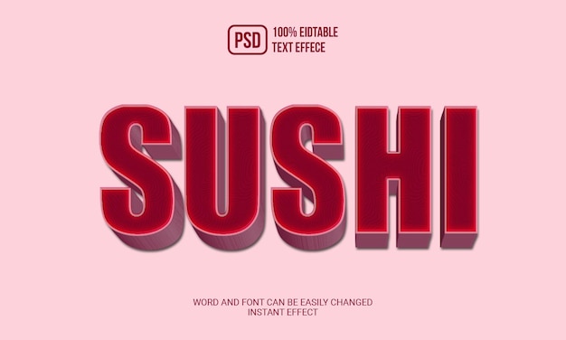 PSD psd effetto testo sushi creativo