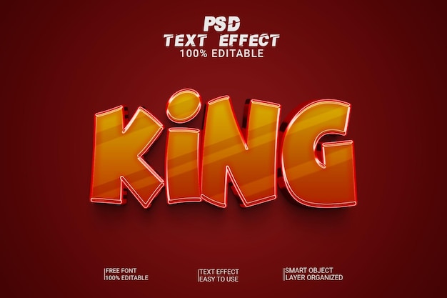 PSD creative text style effect king