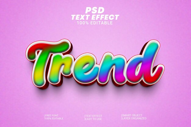 PSD effetto testo tendenza creativa psd