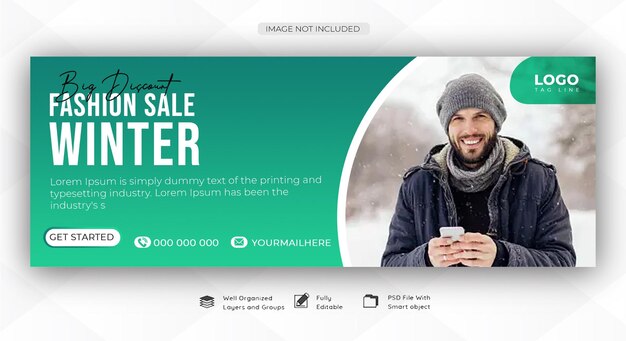 Psd creative winter sale banner template design