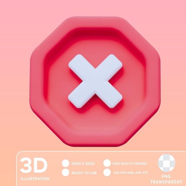 Illustrazione 3d cross psd