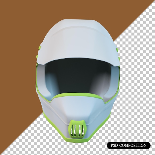 Psd cross helmet geïsoleerde 3d-render