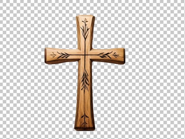 PSD psd of a cross and palm on wooden