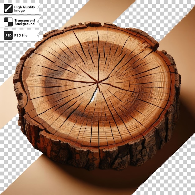 PSD psd cross section of tree stump on transparent background