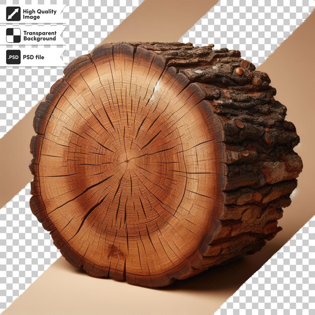 PSD psd cross section of tree stump on transparent background