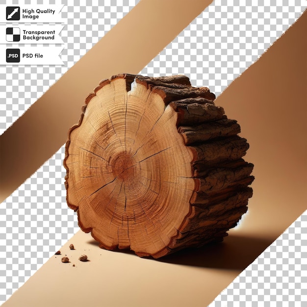 PSD psd cross section of tree stump on transparent background