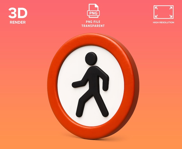 PSD Do Not Crossing walk 3D Illustration