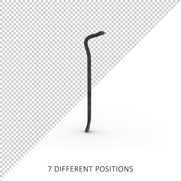 PSD psd crowbar with including shadown with 7 different positions isolated object