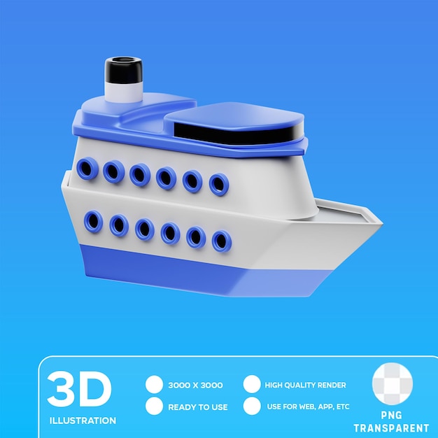 Illustrazione psd cruise 3d