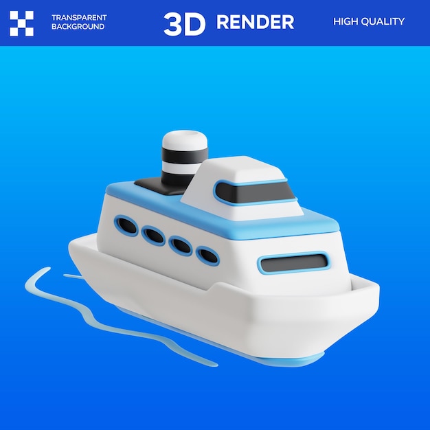 PSD Cruise Ship 3D Illustration