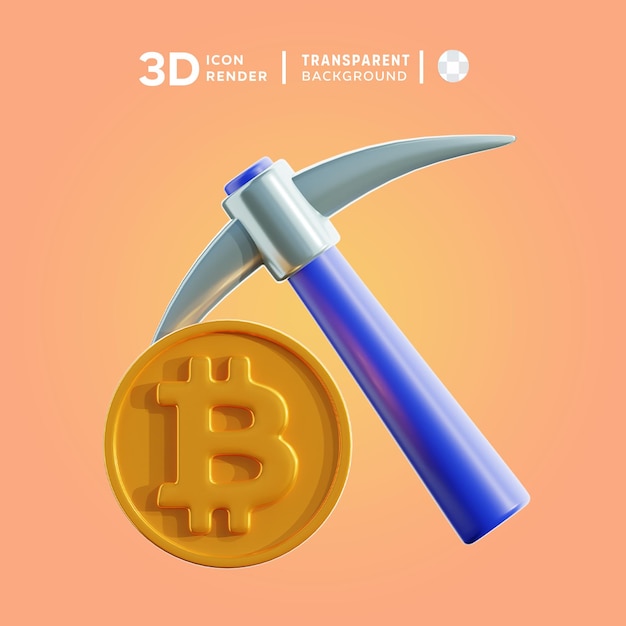 PSD psd crypto mining 3d illustration