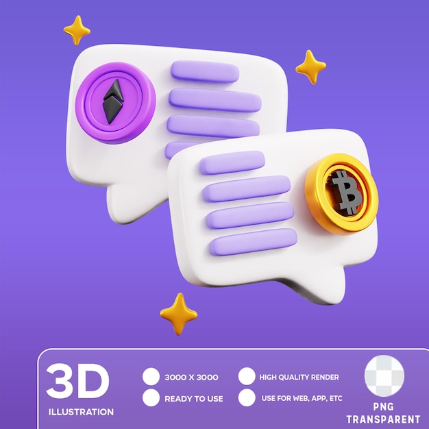 3d-иллюстрация транзакции криптовалюты psd