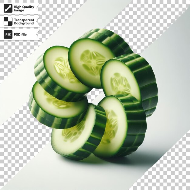psd cucumber slices on transparent background with editable mask layer