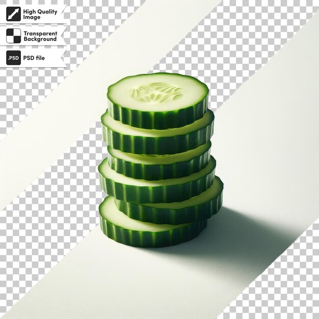 Psd cucumber slices on transparent background with editable mask layer