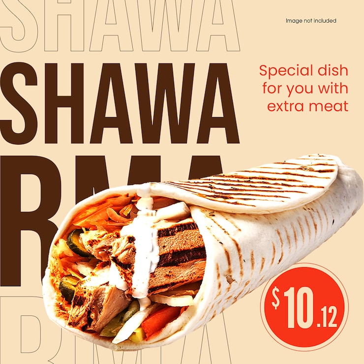 PSD psd culinary shawarma design for social media and instagram post template