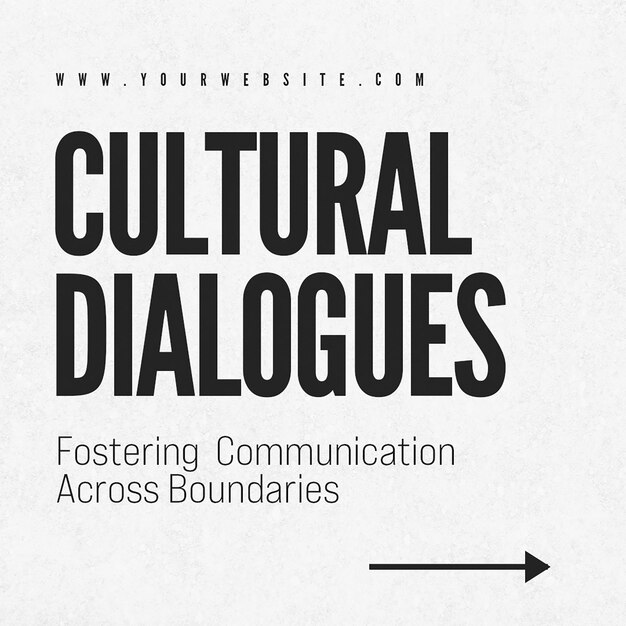 Psd cultural dialogues typography design per i social media e il modello di post di instagram