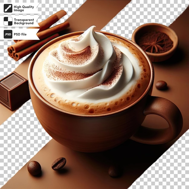 PSD psd cup of cappuccino on transparent background