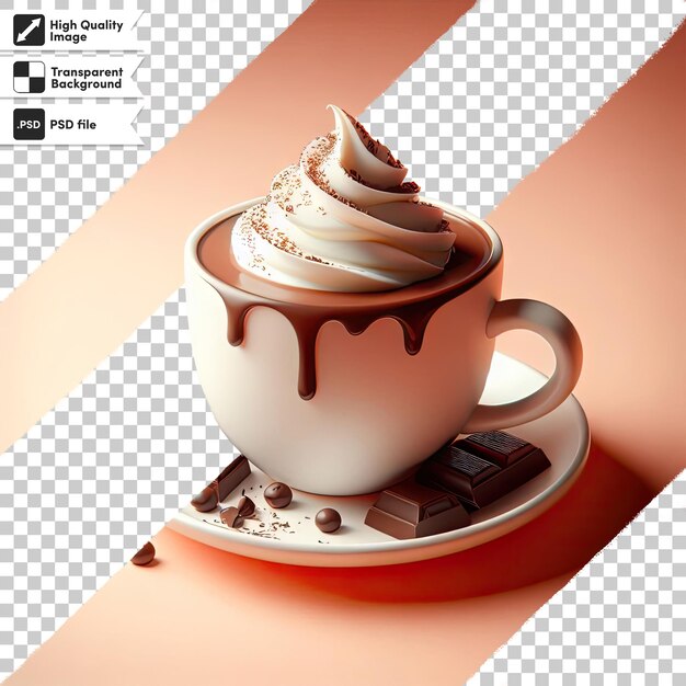 PSD psd cup of cappuccino on transparent background