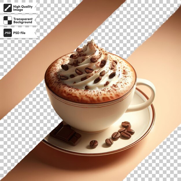 PSD psd cup of cappuccino on transparent background