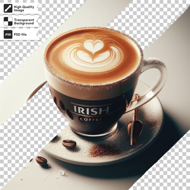 PSD psd cup of coffee with milk on transparent background with editable mask layer