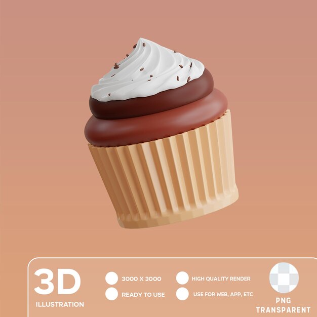 PSD Иллюстрация psd cupcake 3d