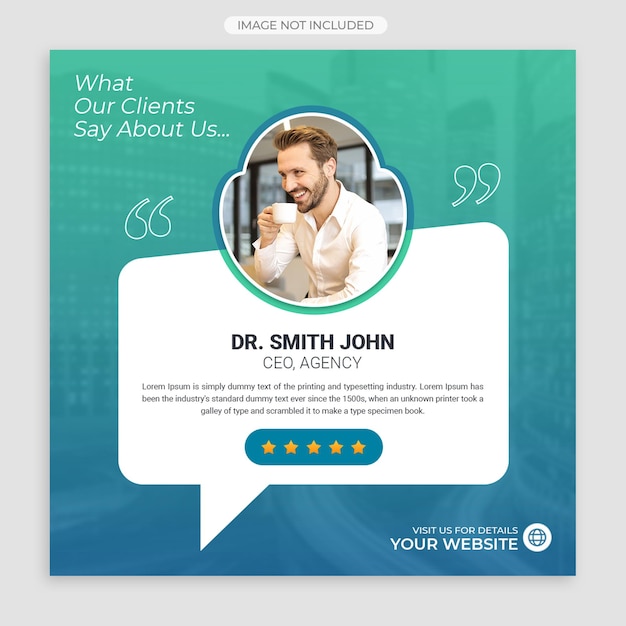 Psd customer feedback testimonial social media post web banner template