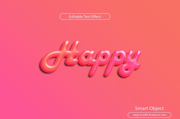 PSD cute 3d text effect mockup with colorful